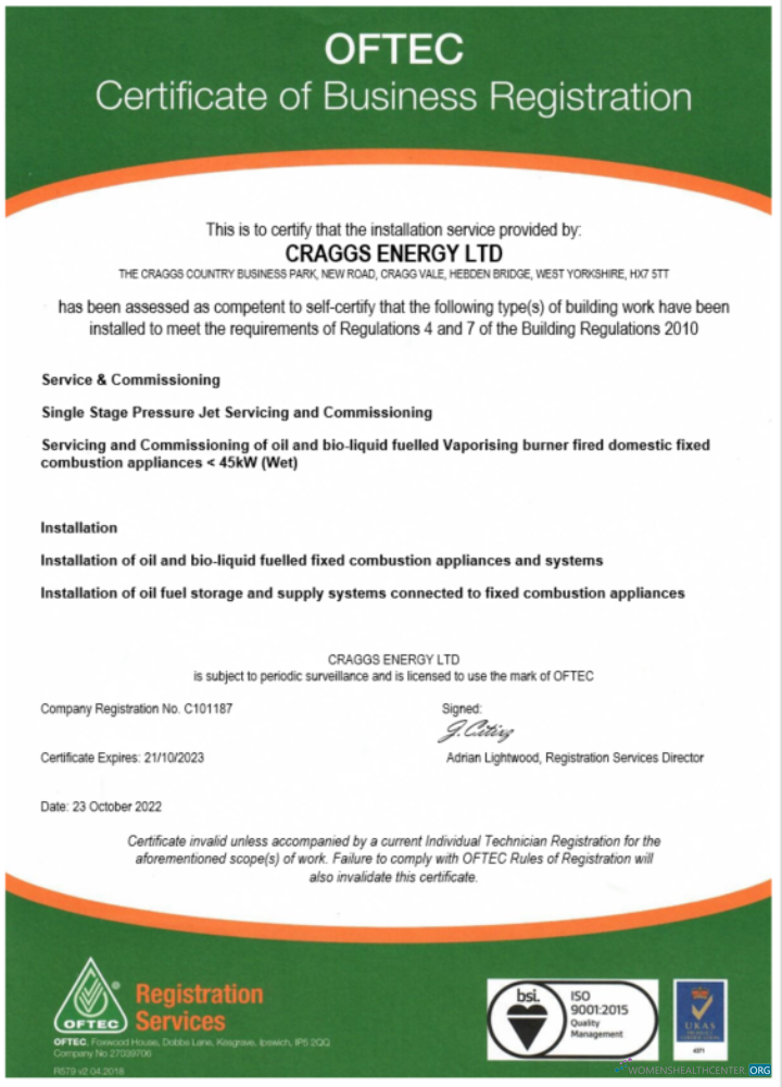 Download USA OFTEC certificate of registration Word and PDF template Photoshop template